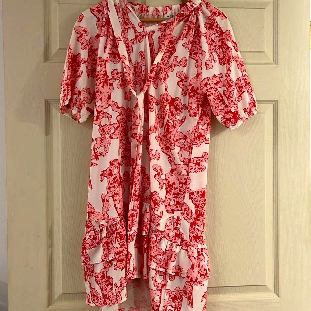 NWOT delicate pink coral white pool cover up